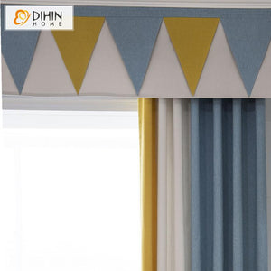 DIHIN HOME Cartoon Triange Customized Valance ,Blackout Curtains Grommet Window Curtain for Living Room ,52x84-inch,1 Panel