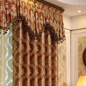 DIHINHOME Home Textile European Curtain DIHIN HOME Coffee European Blackout Curtain Luxury Valance For Living Room