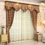 DIHINHOME Home Textile European Curtain DIHIN HOME Coffee European Blackout Curtain Luxury Valance For Living Room