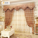 DIHINHOME Home Textile European Curtain DIHIN HOME Coffee Noble Elegant Embroidered Valance ,Blackout Curtains Grommet Window Curtain for Living Room ,52x84-inch,1 Panel