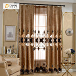 DIHINHOME Home Textile European Curtain DIHIN HOME Dark Luxury Embroidered,Polyester,Blackout Grommet Window Curtain for Living Room ,52x63-inch,1 Panel