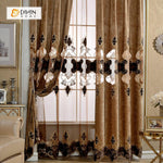 DIHINHOME Home Textile European Curtain DIHIN HOME Dark Luxury Embroidered,Polyester,Blackout Grommet Window Curtain for Living Room ,52x63-inch,1 Panel