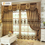 DIHINHOME Home Textile European Curtain DIHIN HOME Ellipse Luxurious Exquisite Embroidered Valance ,Blackout Curtains Grommet Window Curtain for Living Room ,52x84-inch,1 Panel
