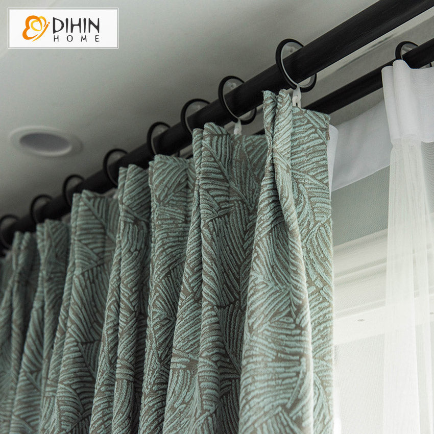DIHINHOME Home Textile European Curtain DIHIN HOME Euroeapn Luxury Jacqaurd,Blackout Grommet Window Curtain for Living Room ,52x63-inch,1 Panel