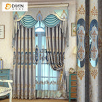 DIHINHOME Home Textile European Curtain DIHIN HOME  European Abstract Style Embroidered Valance ,Blackout Curtains Grommet Window Curtain for Living Room ,52x84-inch,1 Panel