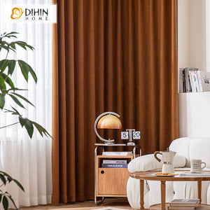 DIHINHOME Home Textile European Curtain DIHIN HOME European Caramel Velvet,Blackout Grommet Window Curtain for Living Room ,52x63-inch,1 Panel