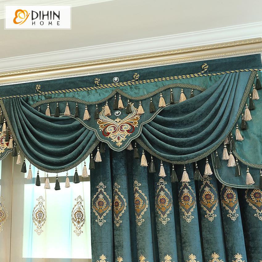 DIHIN HOME European Customized Curtains High Quality Valance ,Blackout Curtains Grommet Window Curtain for Living Room ,52x84-inch,1 Panel