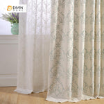 DIHINHOME Home Textile European Curtain DIHIN HOME European Embroidered Curtain ,Cotton Linen ,Blackout Grommet Window Curtain for Living Room ,52x63-inch,1 Panel