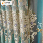 DIHIN HOME European Embroidered High Quality Luxury Valance ,Blackout Curtains Grommet Window Curtain for Living Room ,52x84-inch,1 Panel