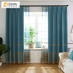 DIHIN HOME European Embroidered Window Drapes,Blackout Grommet Window Curtain for Living Room ,52x63-inch,1 Panel