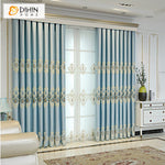 DIHIN HOME European Fashion Embroidered,Blackout Grommet Window Curtain for Living Room ,52x84-inch,1 Panel
