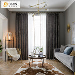 DIHIN HOME European Grey Velvet Curtains,Blackout Grommet Window Curtain for Living Room ,52x63-inch,1 Panel