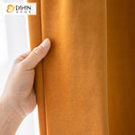 DIHINHOME Home Textile European Curtain DIHIN HOME European High-end Hermes Orange Curtains,Grommet Window Curtain for Living Room ,52x63-inch,1 Panel