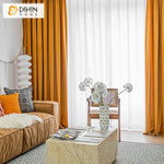 DIHINHOME Home Textile European Curtain DIHIN HOME European High-end Hermes Orange Curtains,Grommet Window Curtain for Living Room ,52x63-inch,1 Panel