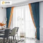 DIHINHOME Home Textile European Curtain DIHIN HOME European High-end Splicing Curtains With Lace,Grommet Window Curtain for Living Room ,52x63-inch,1 Panel