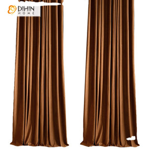 DIHINHOME Home Textile European Curtain DIHIN HOME European High-end Thick Embossed,Blackout Curtains Grommet Window Curtain for Living Room ,52x63-inch,1 Panel