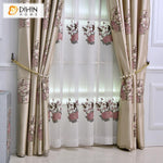 DIHIN HOME European High Precision Embroidered Curtain High Quality Valance ,Blackout Curtains Grommet Window Curtain for Living Room ,52x84-inch,1 Panel