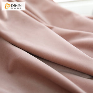 DIHINHOME Home Textile European Curtain DIHIN HOME European High Quality Velvet Baby Pink Color,Blackout Grommet Window Curtain for Living Room ,52x63-inch,1 Panel