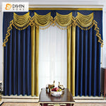 DIHINHOME Home Textile European Curtain DIHIN HOME European High Quality Velvet Luxurious Valance,Blackout Curtains Grommet Window Curtain for Living Room,1 Panel