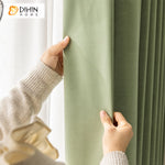 DIHINHOME Home Textile European Curtain DIHIN HOME European High Quality Velvet Matcha Green Color,Blackout Grommet Window Curtain for Living Room ,52x63-inch,1 Panel