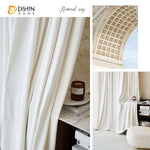 DIHINHOME Home Textile European Curtain DIHIN HOME European Luxury Chiffon Milk White Color,Blackout Grommet Window Curtain for Living Room ,52x63-inch,1 Panel