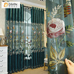 DIHINHOME Home Textile European Curtain DIHIN HOME European Luxury Customized Embroidered Curtain,Blackout Curtains Grommet Window Curtain for Living Room ,52x84-inch,1 Panel