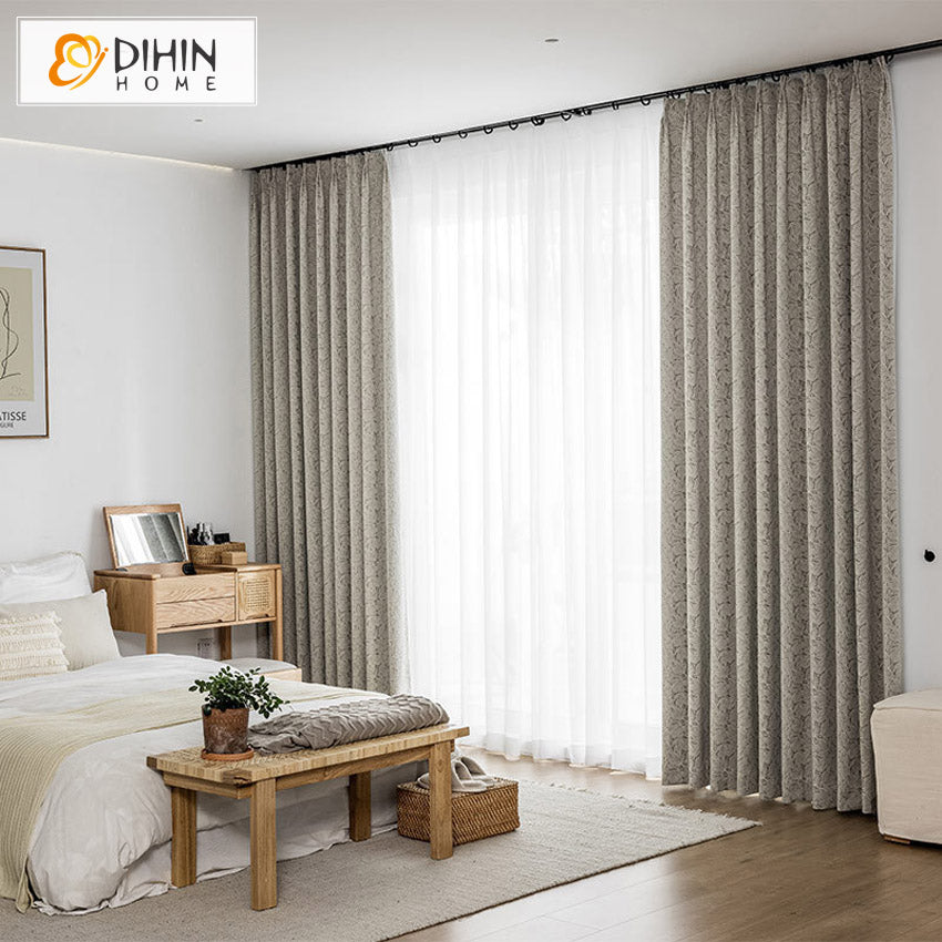 DIHINHOME Home Textile European Curtain DIHIN HOME European Luxury Embroidered,Blackout Grommet Window Curtain for Living Room ,52x63-inch,1 Panel
