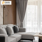 DIHINHOME Home Textile European Curtain DIHIN HOME European Luxury Silver Grey Jacquard,Blackout Grommet Window Curtain for Living Room ,52x63-inch,1 Panel