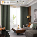 DIHINHOME Home Textile European Curtain DIHIN HOME European Luxury Thickened Olive Green Embossing,Blackout Grommet Window Curtain for Living Room ,52x63-inch,1 Panel