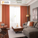 DIHINHOME Home Textile European Curtain DIHIN HOME European Luxury Thickened Orange Embossing,Blackout Grommet Window Curtain for Living Room ,52x63-inch,1 Panel