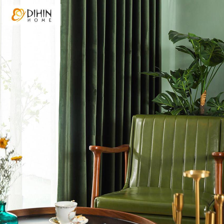 StangH Dark Green Velvet Curtains Luxury Blackout Window Panels for 