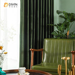 DIHINHOME Home Textile European Curtain DIHIN HOME European Luxury Velvet Vintage Dark Green Curtains,Blackout Grommet Window Curtain for Living Room ,52x63-inch,1 Panel
