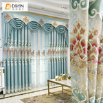 DIHIN HOME European New Embroidered Customized Luxury Valance ,Blackout Curtains Grommet Window Curtain for Living Room ,52x84-inch,1 Panel