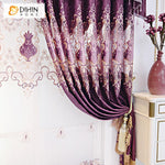 DIHIN HOME European Purple Color Customized Valance ,Blackout Curtains Grommet Window Curtain for Living Room ,52x84-inch,1 Panel