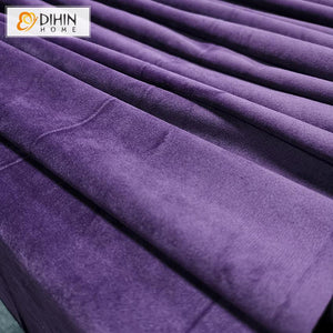 DIHIN HOME European Purple Italian Velvet Cloth Luxury Curtains,Blackout Grommet Window Curtain for Living Room ,52x63-inch,1 Panel