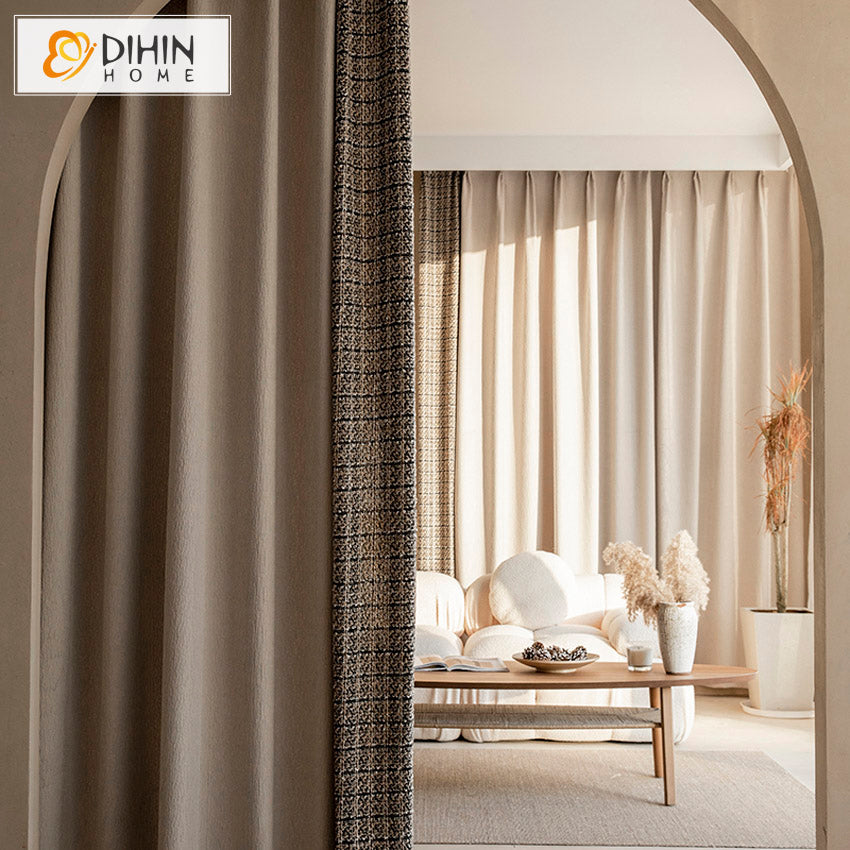 DIHINHOME Home Textile European Curtain DIHIN HOME European Retro Abstract Curtains,Blackout Grommet Window Curtain for Living Room ,52x63-inch,1 Panel