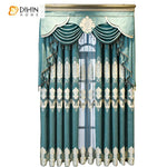 DIHIN HOME European Royal Luxury Style Valance Embroidered Curtain ,Blackout Curtains Grommet Window Curtain for Living Room ,52x84-inch,1 Panel