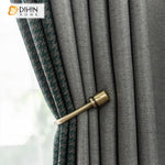 DIHIN HOME European Style Retro Stitching Curtains,Grommet Window Curtain for Living Room ,52x63-inch,1 Panel