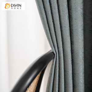 DIHINHOME Home Textile European Curtain DIHIN HOME European Thickened High-precision Jacquard,Blackout Grommet Window Curtain for Living Room,52x63-inch,1 Panel