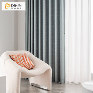 DIHINHOME Home Textile European Curtain DIHIN HOME European Thickened High-precision Jacquard,Blackout Grommet Window Curtain for Living Room,52x63-inch,1 Panel
