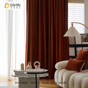 DIHINHOME Home Textile European Curtain DIHIN HOME European Velvet Caramel Colour,Blackout Grommet Window Curtain for Living Room ,52x63-inch,1 Panel
