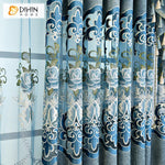 DIHIN HOME European Vintage Flowers Customized Embroidered Valance ,Blackout Curtains Grommet Window Curtain for Living Room ,52x84-inch,1 Panel