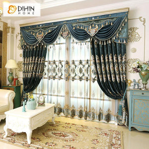 Valance and Blackout Curtain Sheer Window Curtain for Living Room
