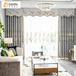 DIHIN HOME Garden Luxury Embroidered Valance ,Blackout Curtains Grommet Window Curtain for Living Room ,52x84-inch,1 Panel