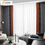 DIHINHOME Home Textile European Curtain DIHIN HOME High-end Embroidered Polo,Blackout Curtains Grommet Window Curtain for Living Room ,52x84-inch,1 Panel