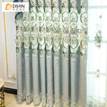 DIHIN HOME High-grade European Pastoral Curtains Embroidered Valance ,Blackout Curtains Grommet Window Curtain for Living Room ,52x84-inch,1 Panel