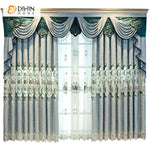 DIHIN HOME High-grade European Pastoral Curtains Embroidered Valance ,Blackout Curtains Grommet Window Curtain for Living Room ,52x84-inch,1 Panel