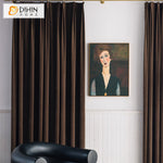 DIHIN HOME Luxury Euroean Velvet Fabric Coffee Curtains,Blackout Grommet Window Curtain for Living Room ,52x63-inch,1 Panel