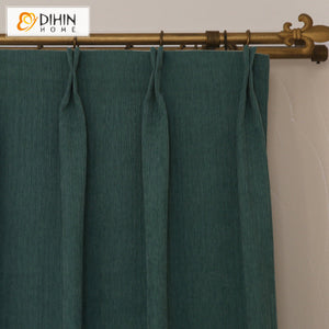 DIHIN HOME Luxury Euroean Vintage Dark Green Curtains,Blackout Grommet Window Curtain for Living Room ,52x63-inch,1 Panel