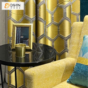 DIHIN HOME Luxury European Jacquard Curtains,Blackout Grommet Window Curtain for Living Room ,52x63-inch,1 Panel